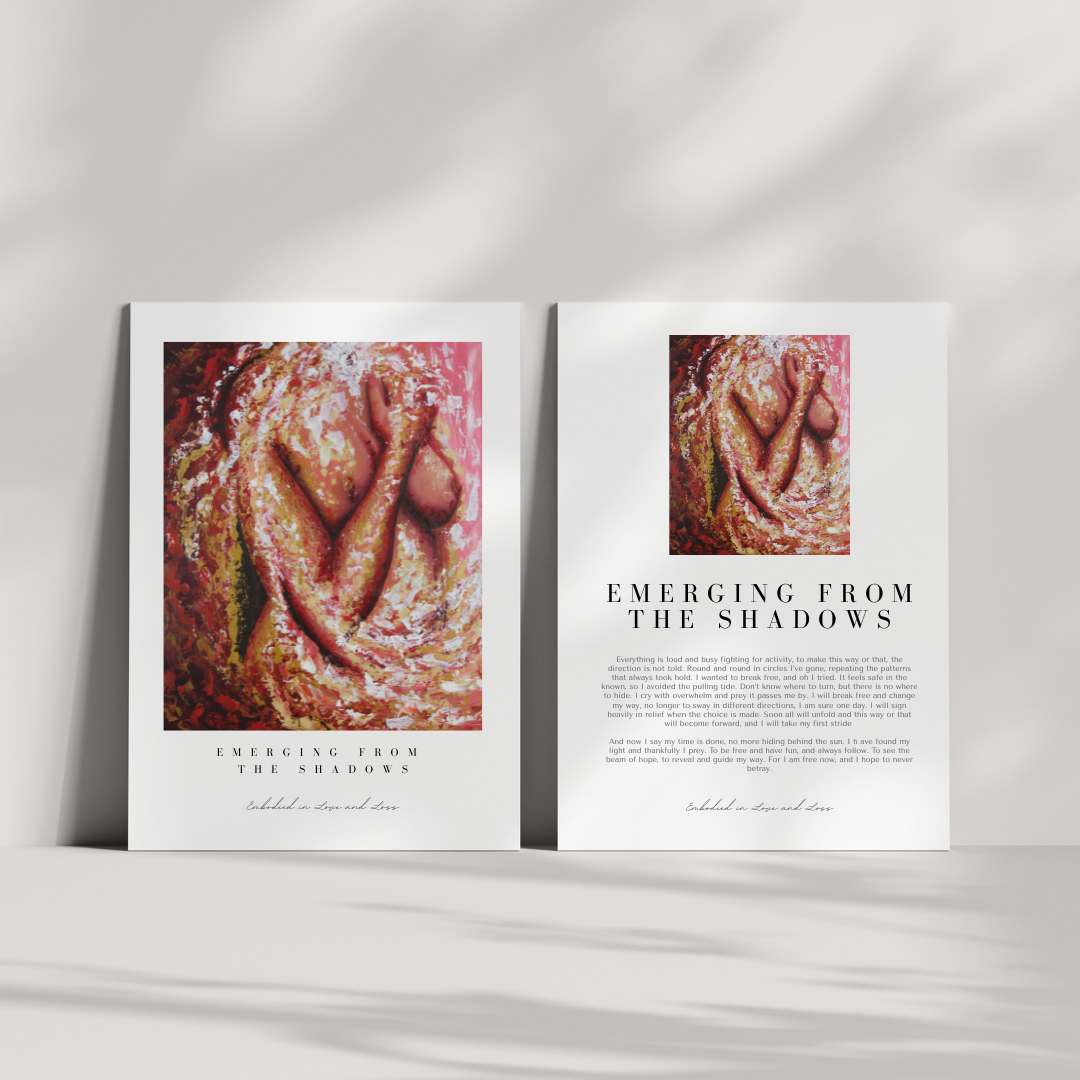 Open book with artistic cover design on a white background