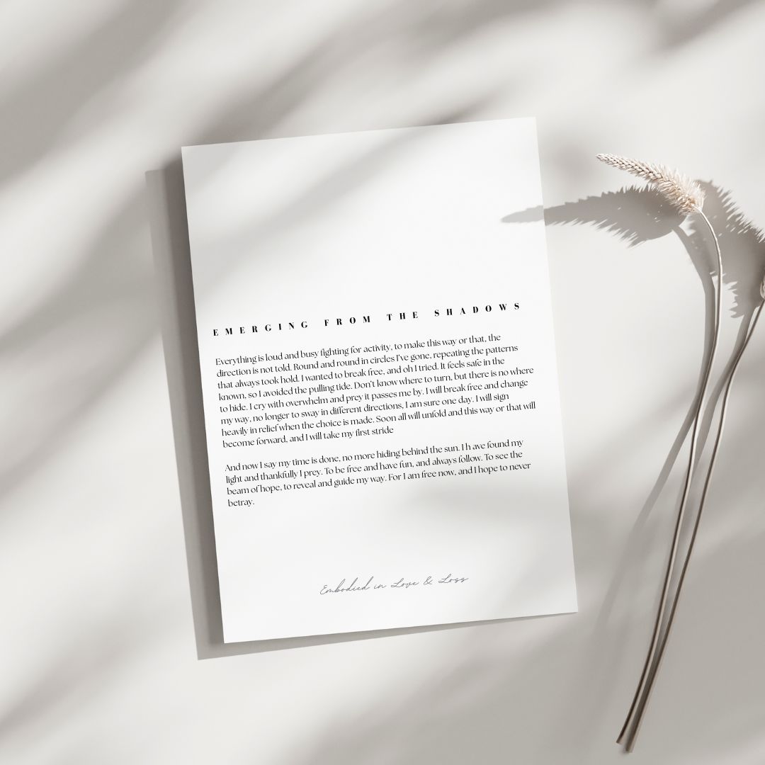 Sheet of paper with text on a light fabric background