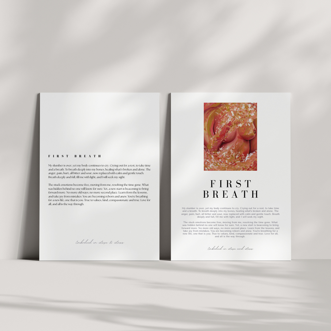 Poem Prints with Abstract Painting