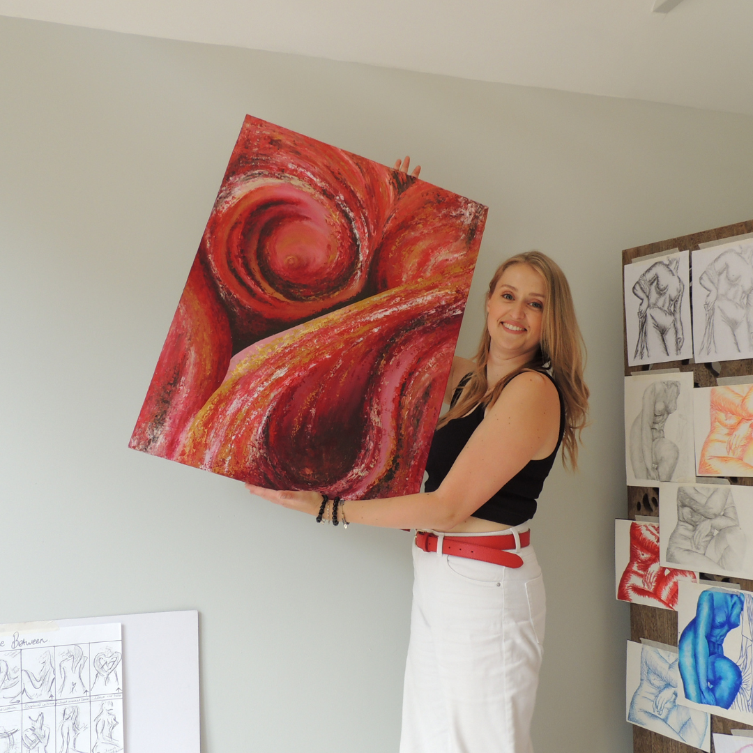 Leave me here original painting with artist, as part of of the love and loss collection