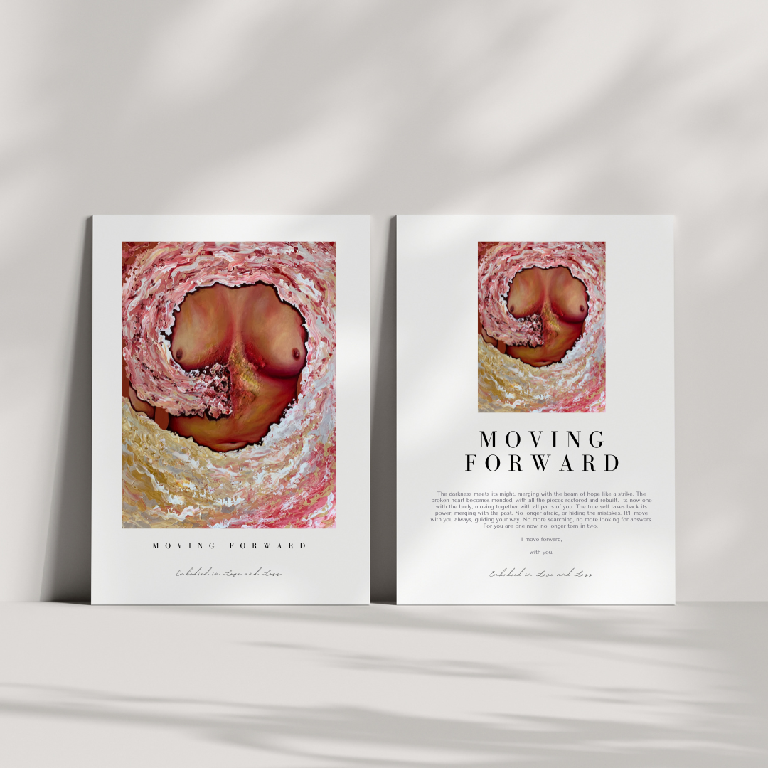 Book open to a page with an illustration of a pregnant woman's belly and text on a white background