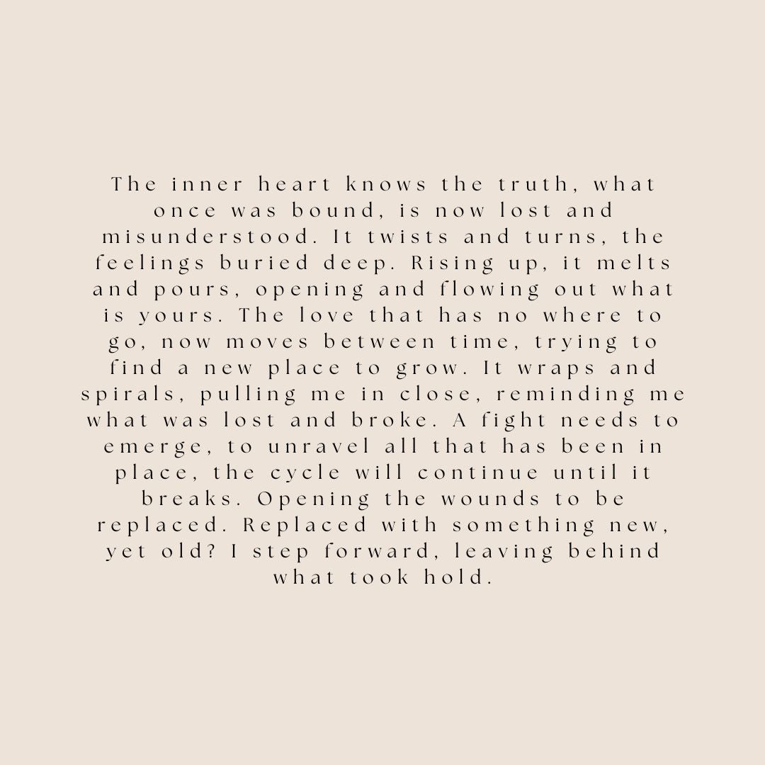 Textual quote about emotional healing on a beige background