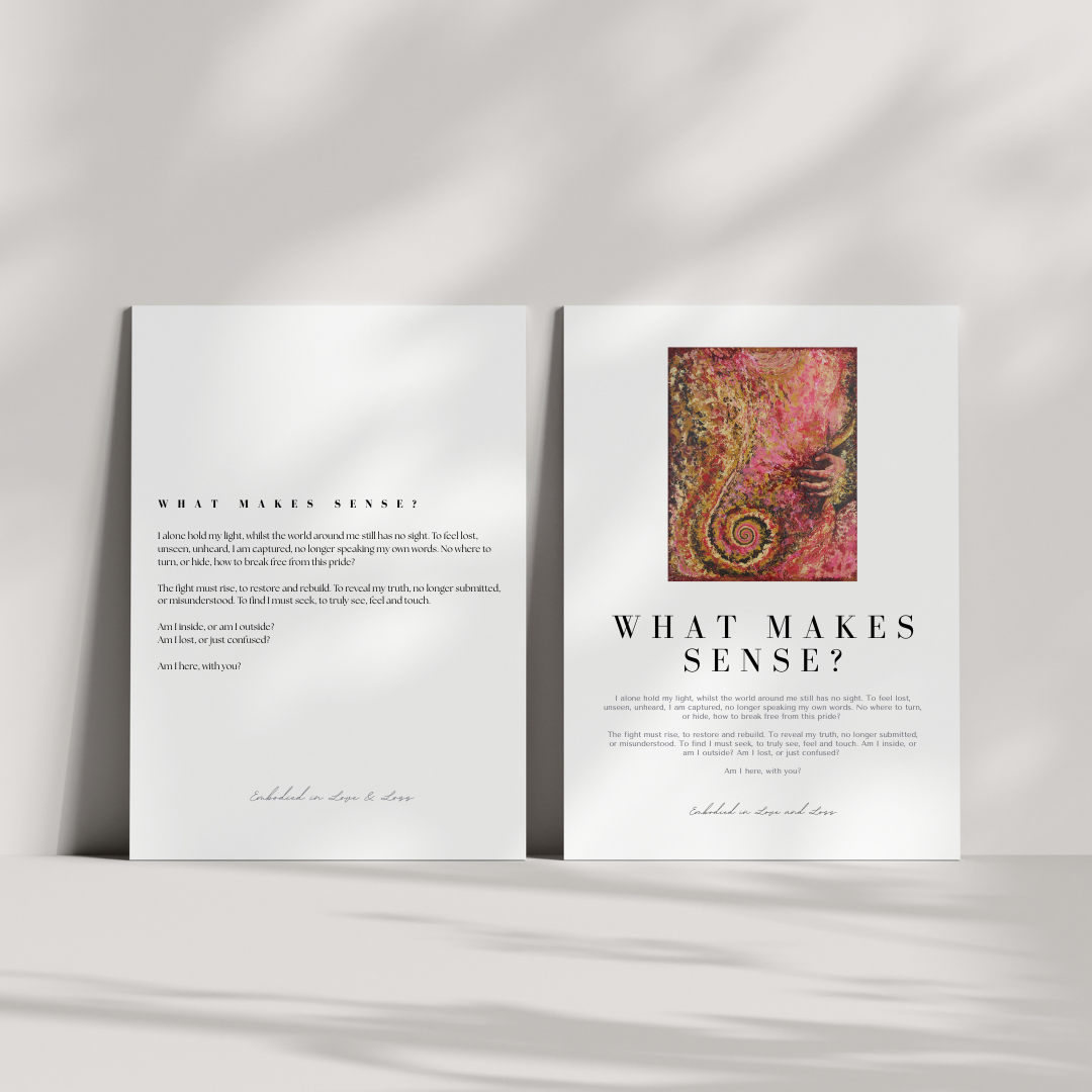 Open book with text and a colorful abstract painting on a white background