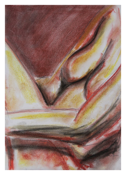 Study 03. Relaxed in State - Original Pastel Drawing