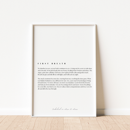 "First Breath" Poem Print