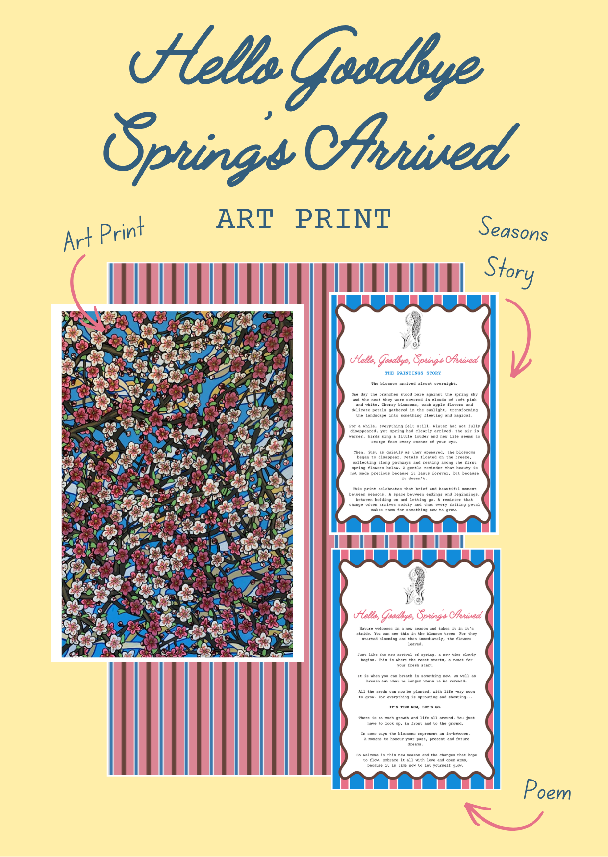 Hello, Goodbye, Spring's Arrived "Art Print"