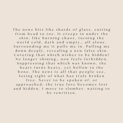 Text poem on a beige background