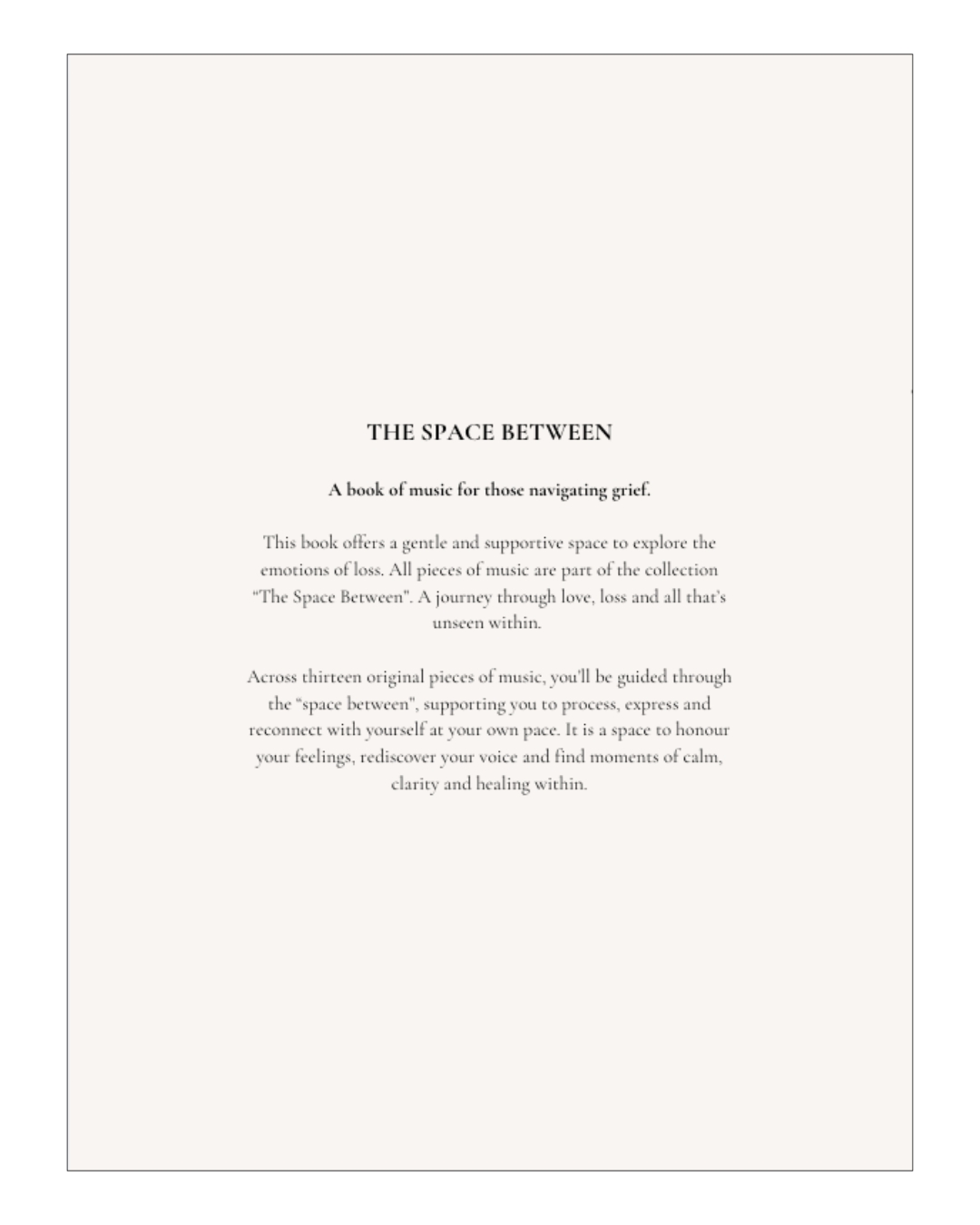 The Space Between: The Music Book
