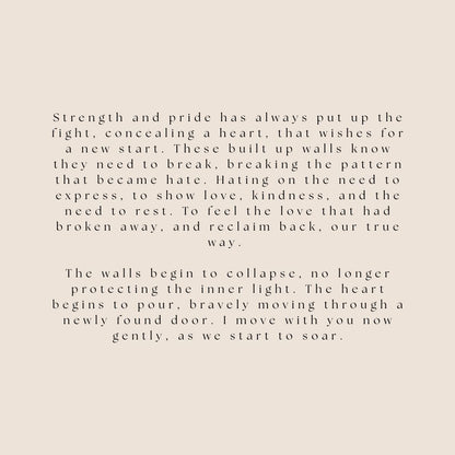 Text on a beige background with a quote about strength, pride, and healing.