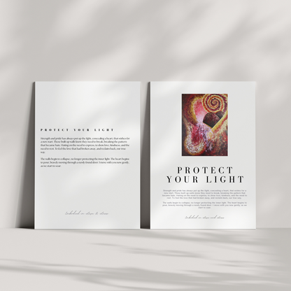 Open book with text and a colorful illustration on a white background