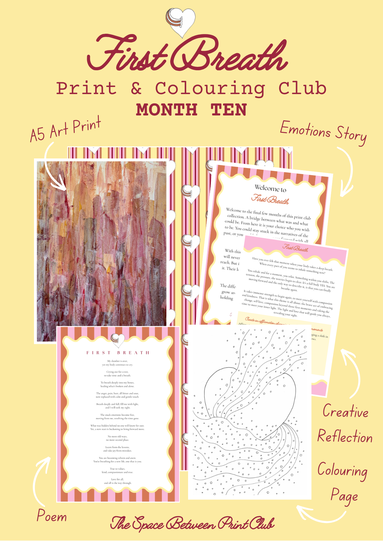 Grief Print & Colouring Club for the Heart