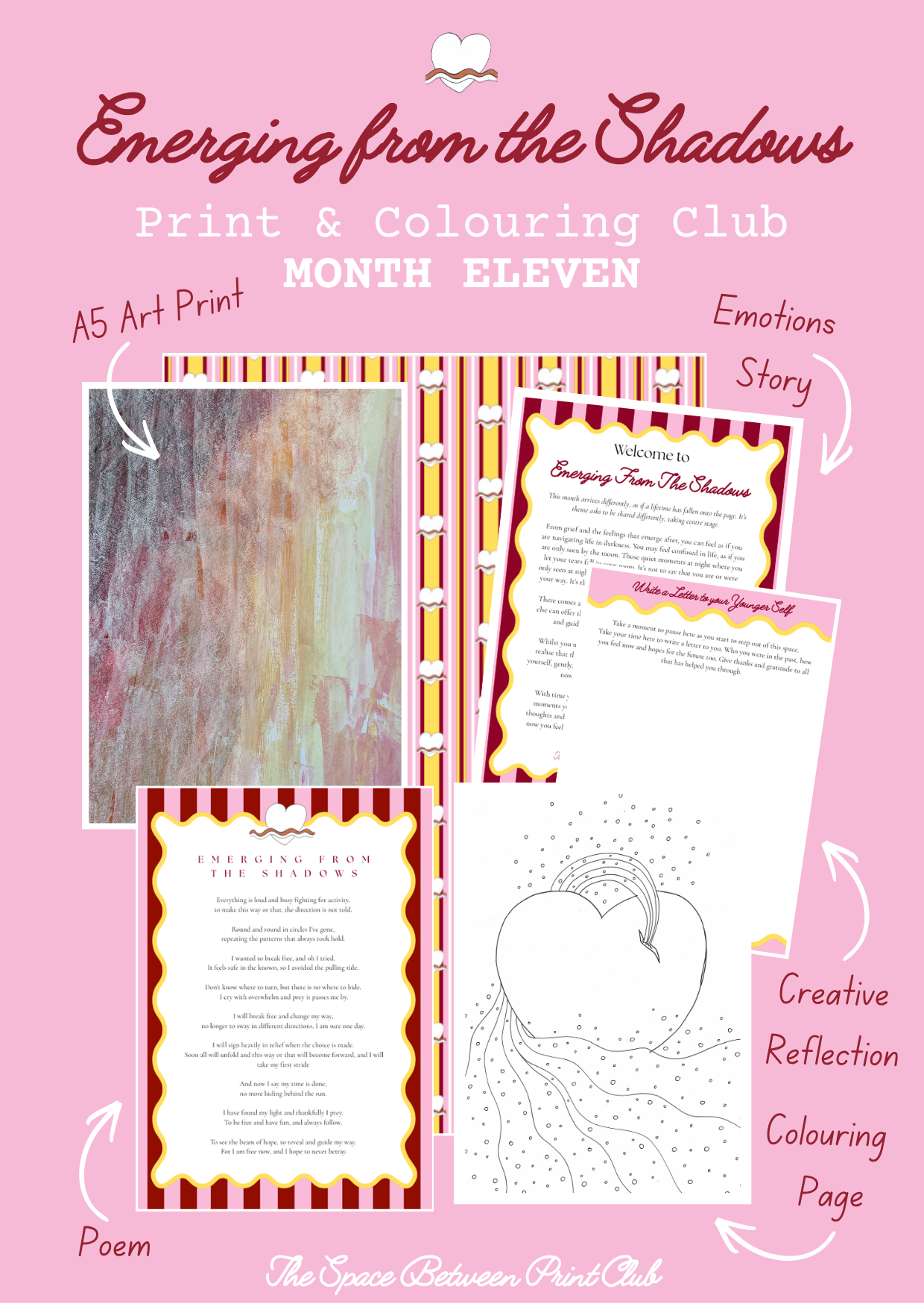 Grief Print & Colouring Club for the Heart