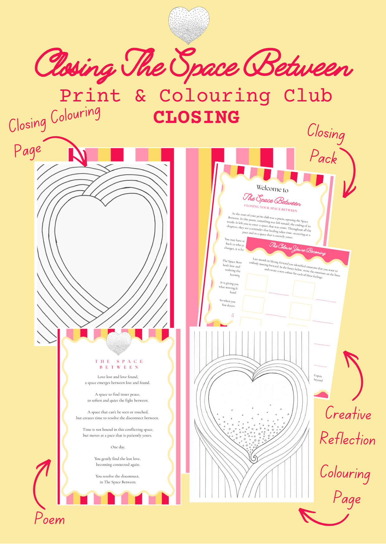 Grief Print & Colouring Club for the Heart