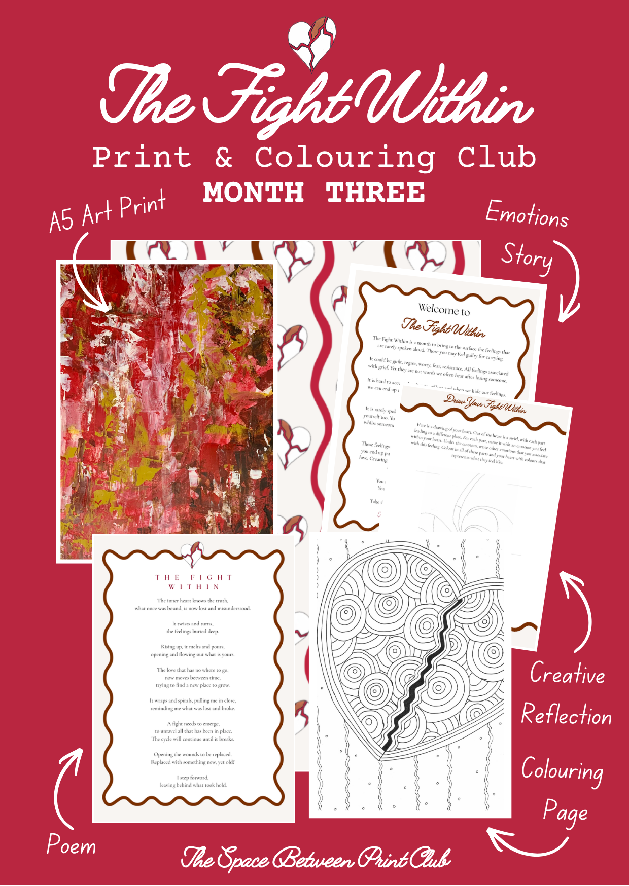 Grief Print & Colouring Club for the Heart