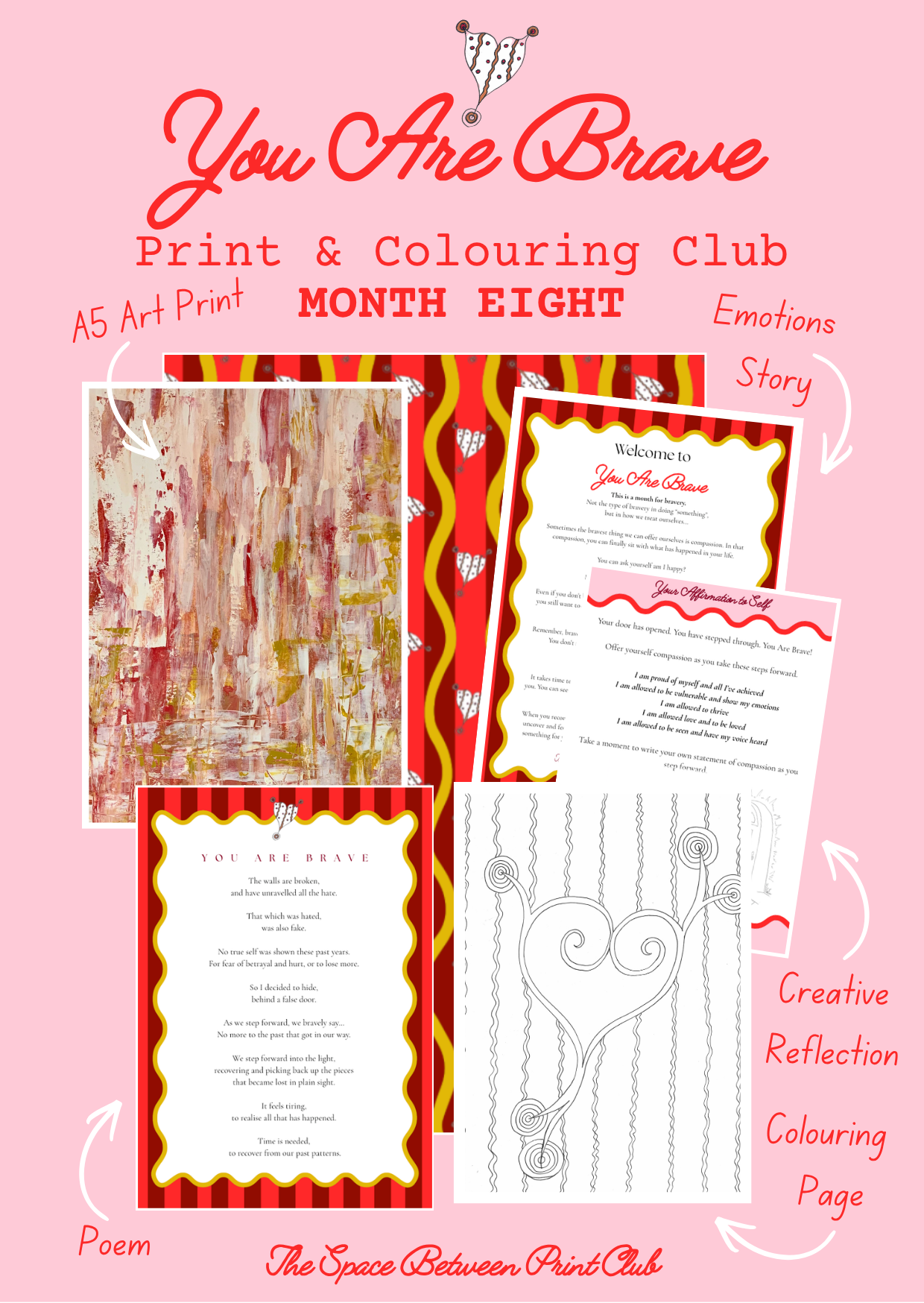 Grief Print & Colouring Club for the Heart