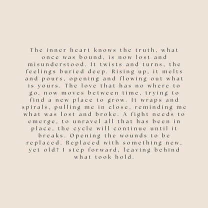 Textual quote about emotional healing on a beige background