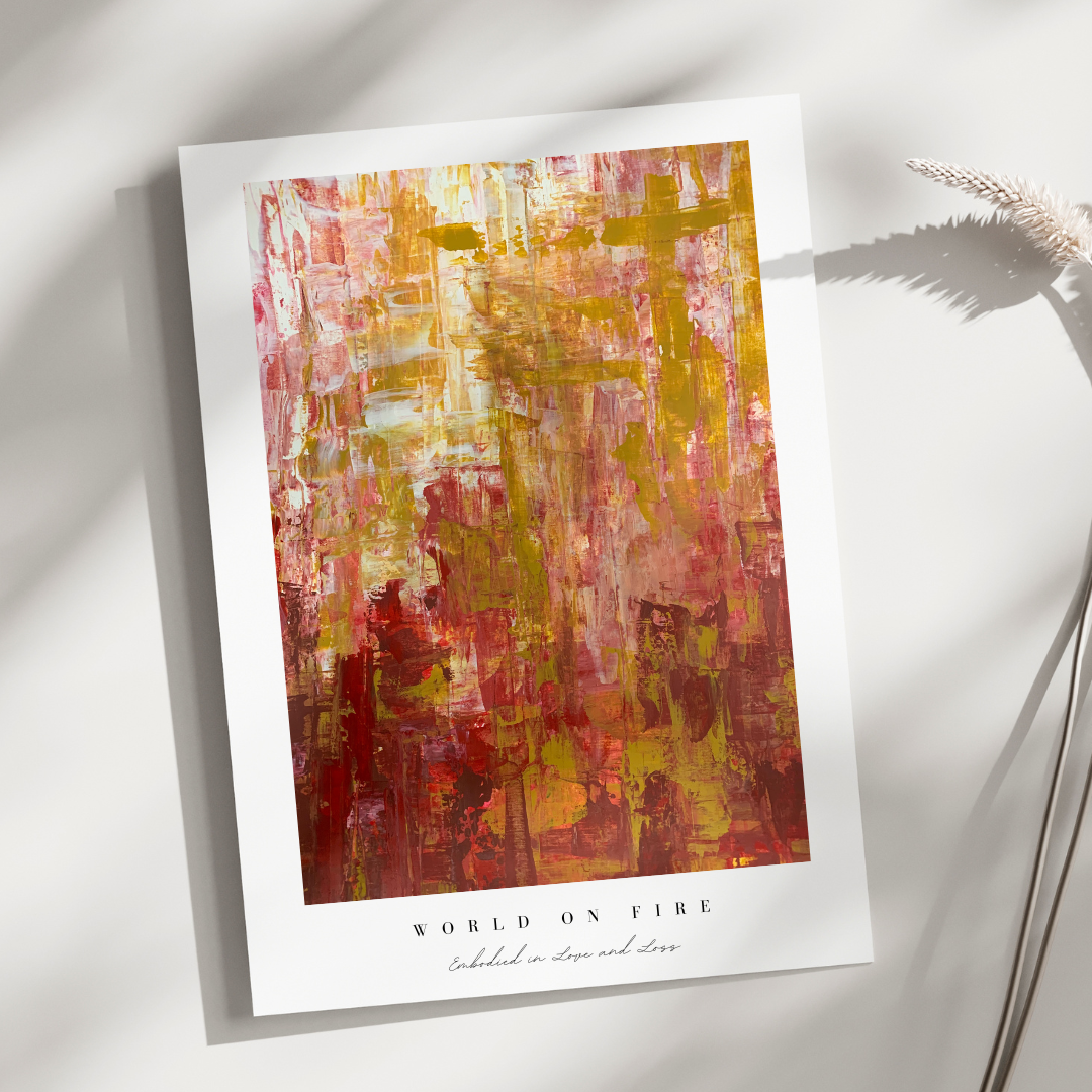 "World on Fire" Heart Space Art Print