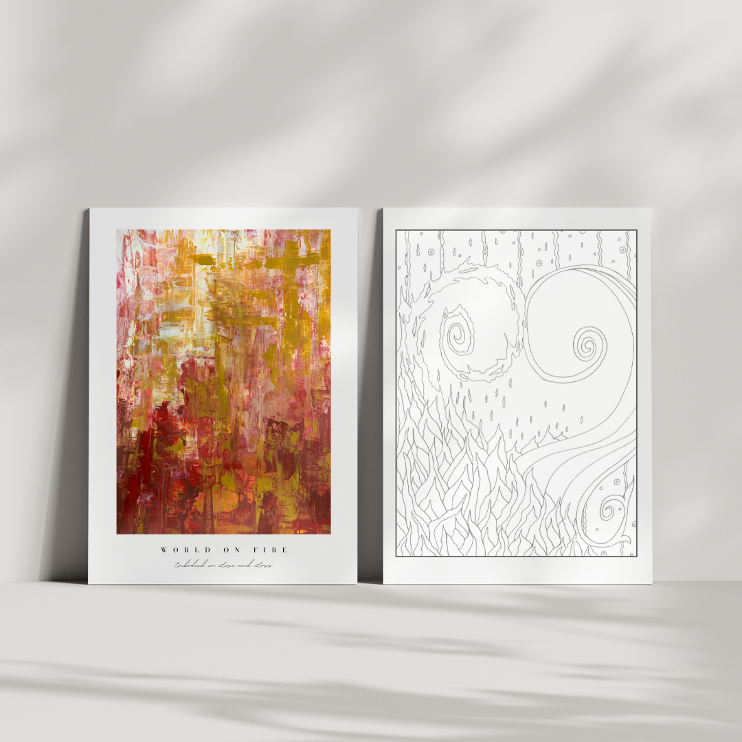 "World on Fire" Heart Space Art Print